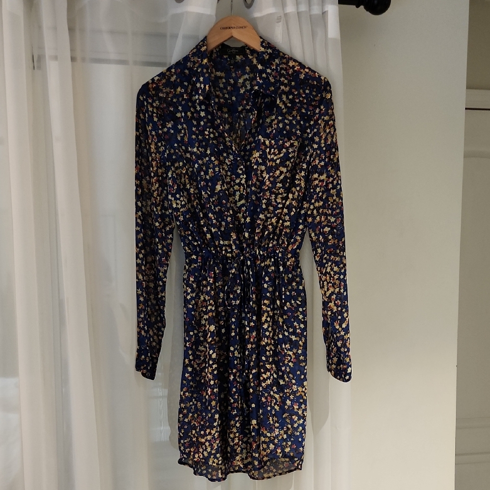 Jessica Simpson Navy Floral Long Sleeve Dress